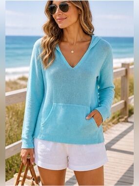 Lilly Pulitzer Medina Pullover Linen Hoodie